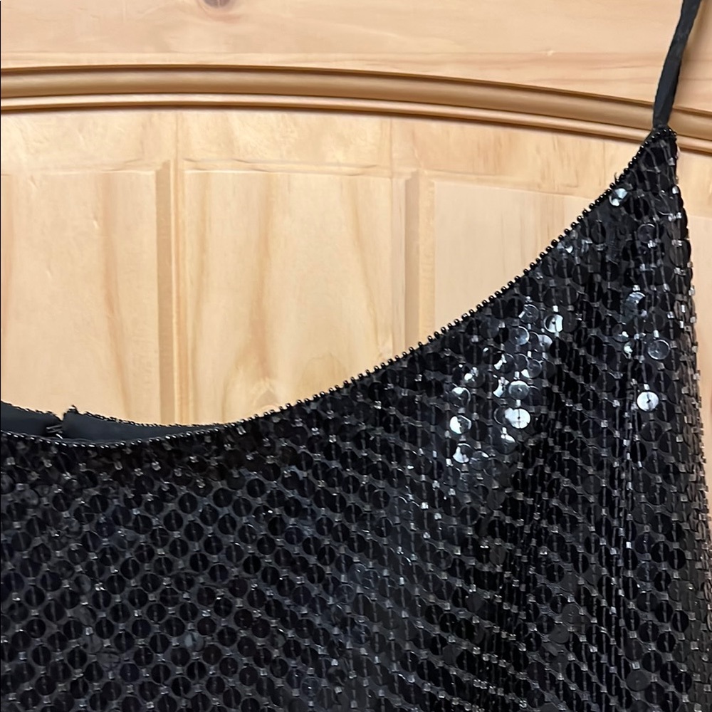 Vintage Escada by Margaretha Ley Elegant Black Silk Sequin Beaded Skirt 40 - Picture 8 of 16
